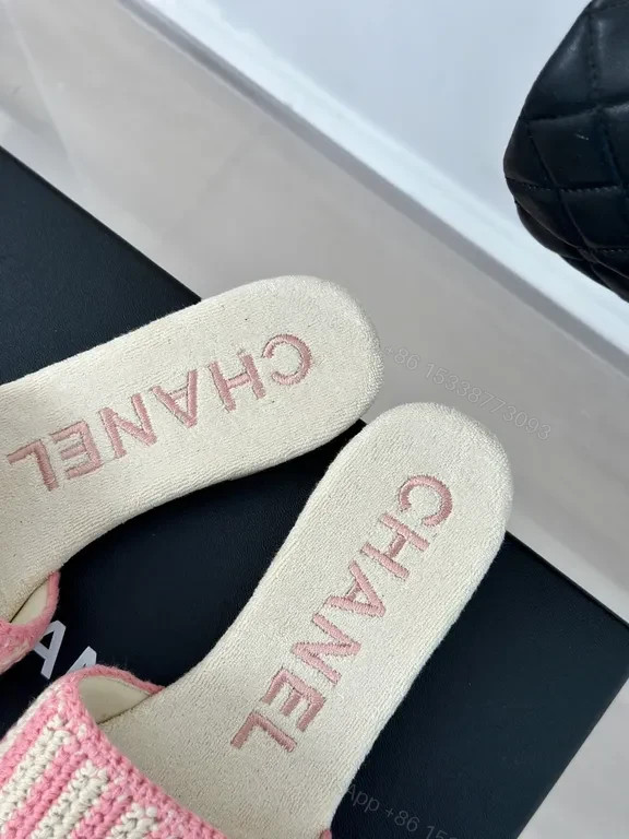 View 8 of Chanel-Inspired Knit Slides: Plush Comfort Luxury Sandals