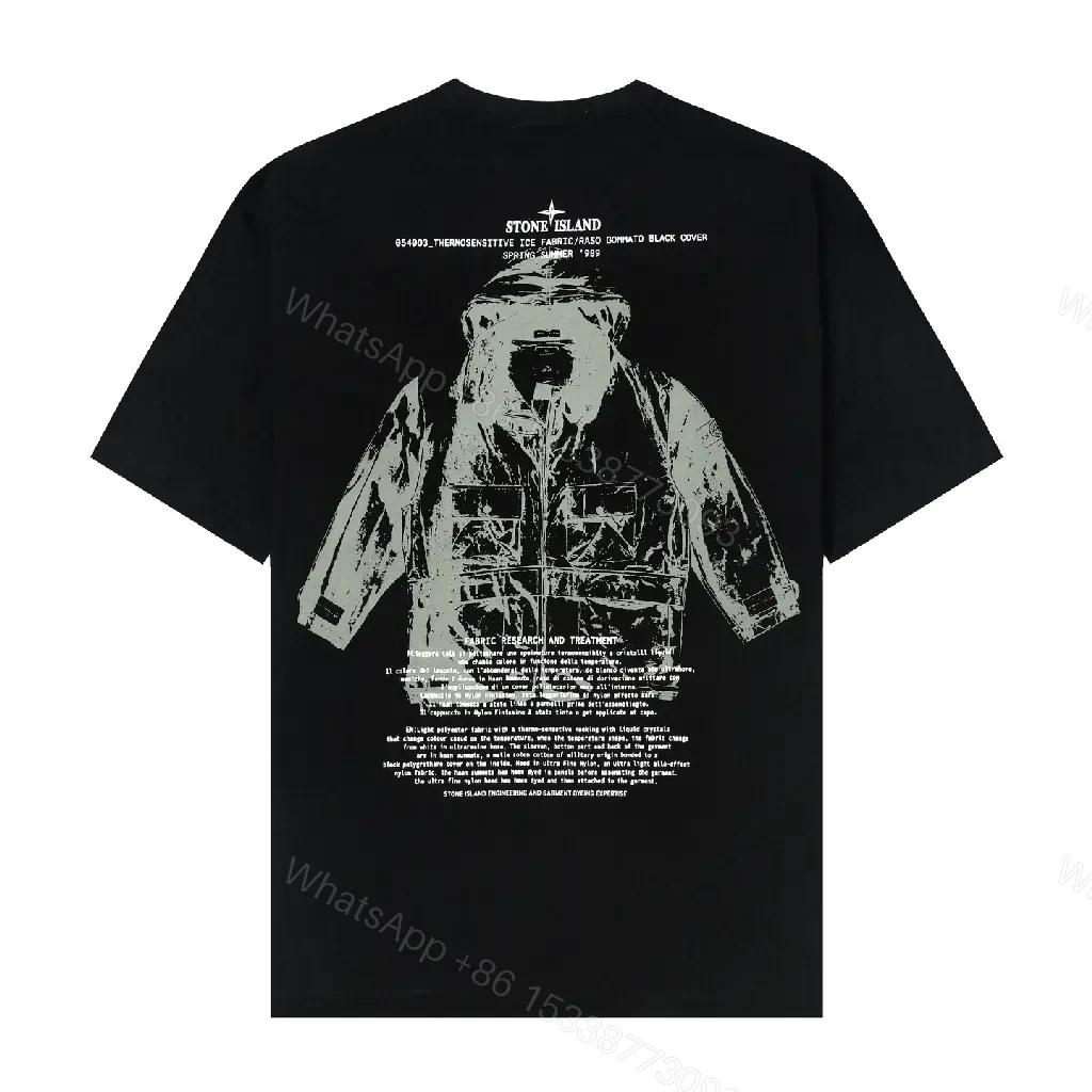 View 8 of Black Cotton Crewneck Tee with Small Chest Logo