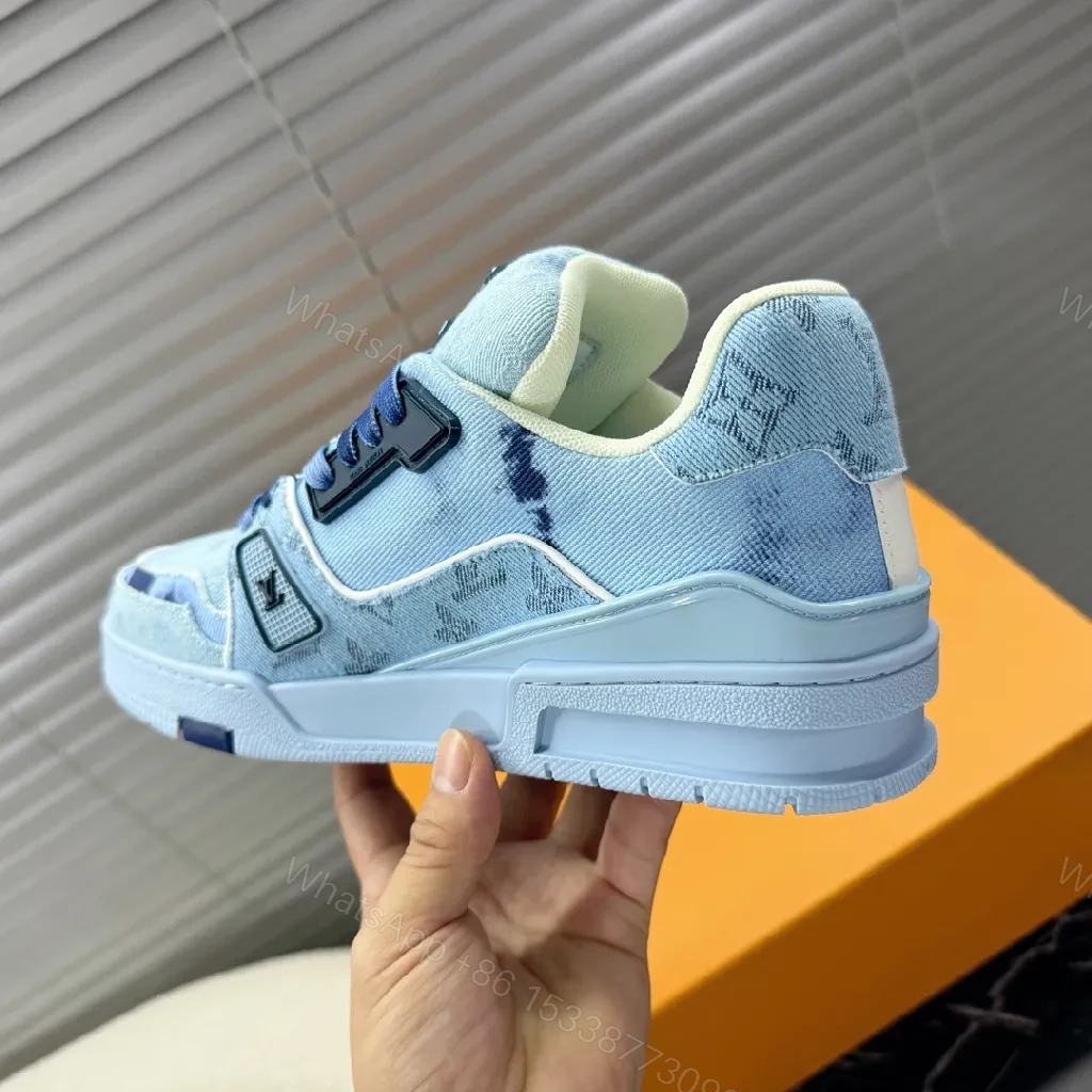 View 4 of Denim-Texture Luxe High-Top Sneaker: Comfort & Flair