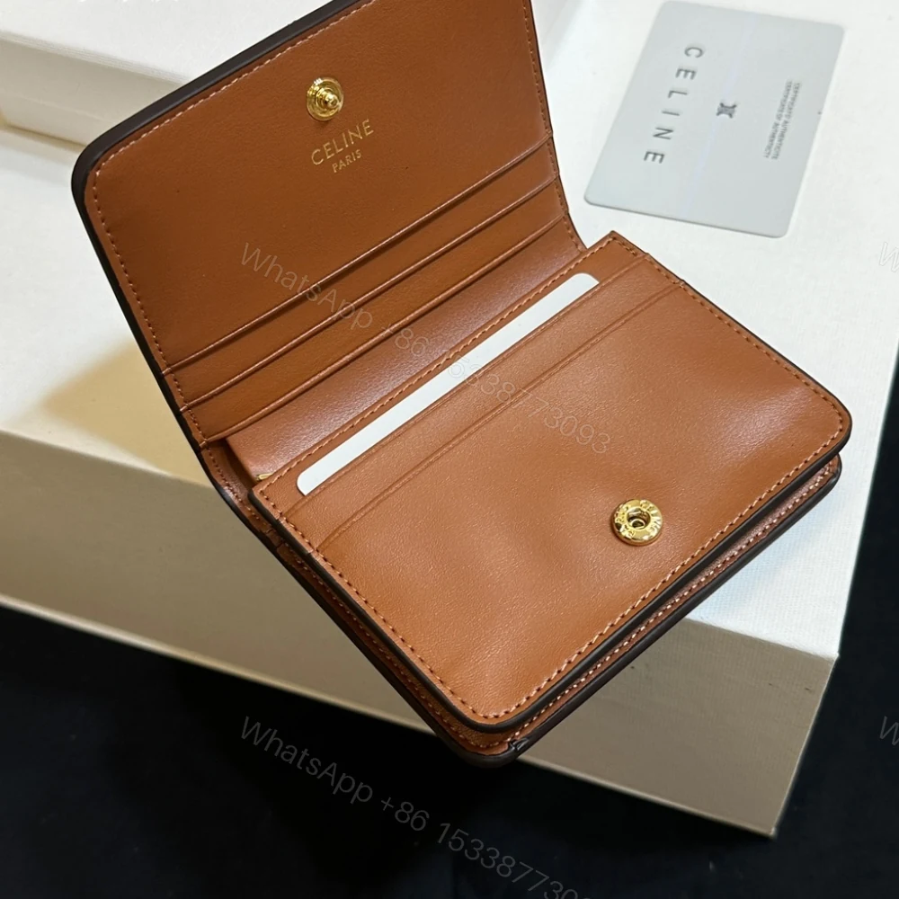 View 9 of CELINE SMALL TRIOMPHE CANVAS TAN WALLET BROWN 11CM