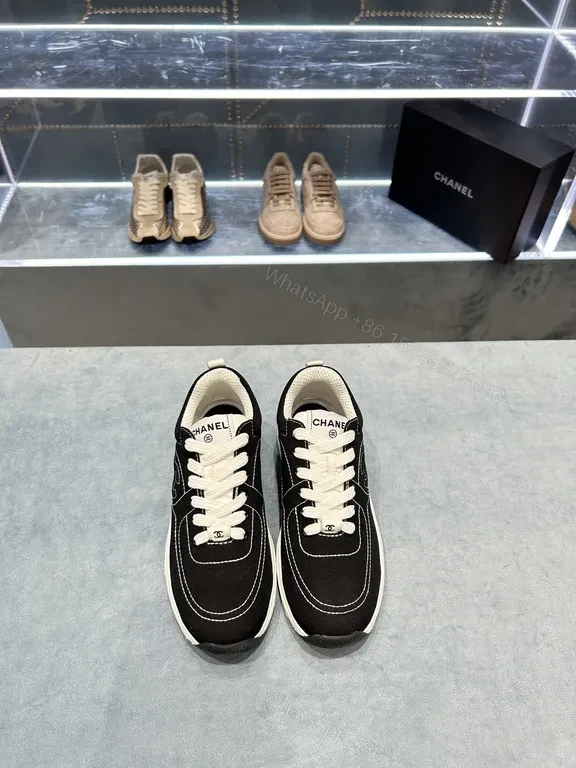 View 6 of Chanel-Inspired Black & White Sneaker: Luxury Comfort High-Tops