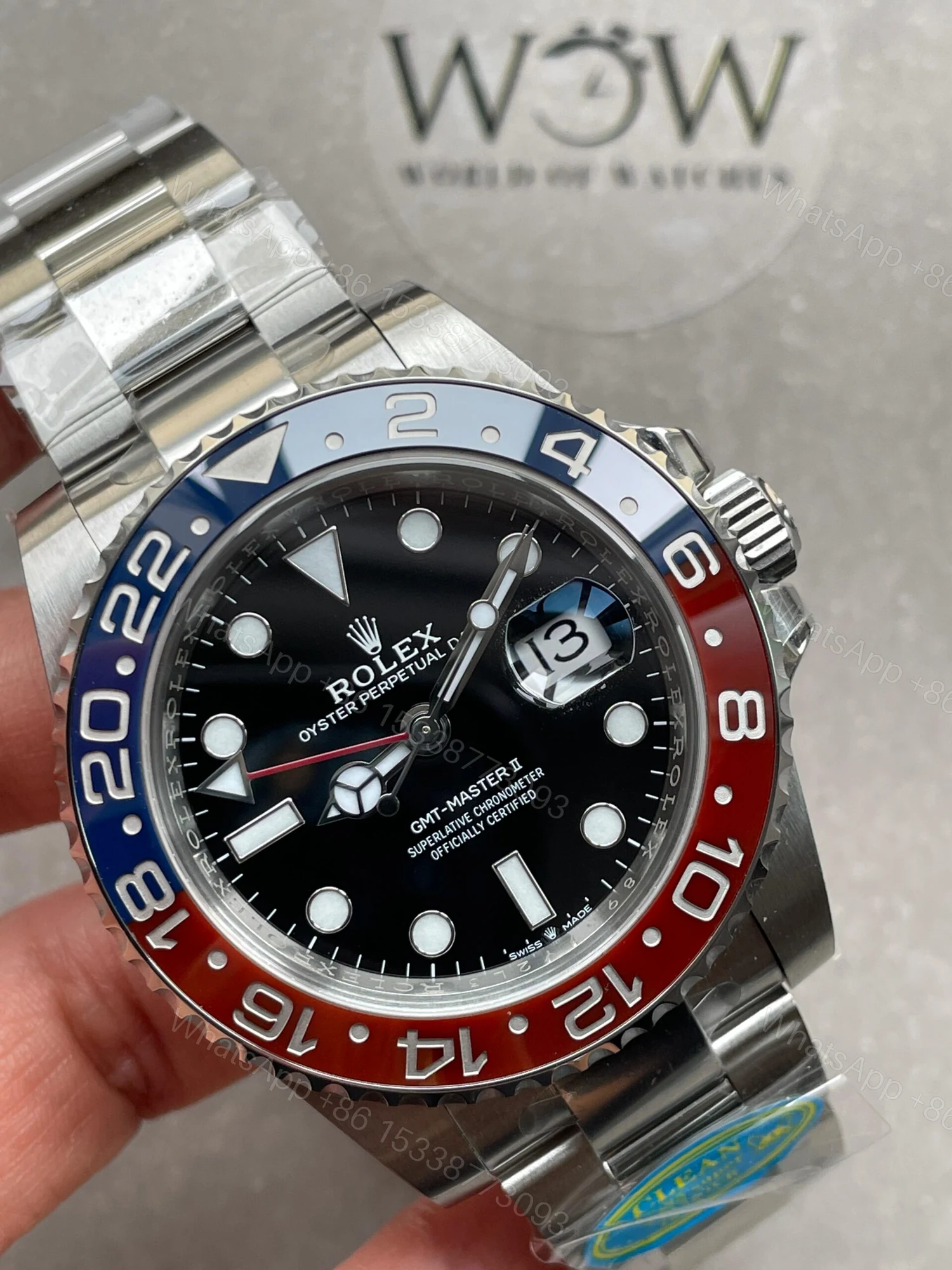 View 5 of Clean Factory 1:1 Rolex GMT-Master II 126710 BLRO PEPSI Blue/Red Best Edition Ceramic DD3285 CHS
