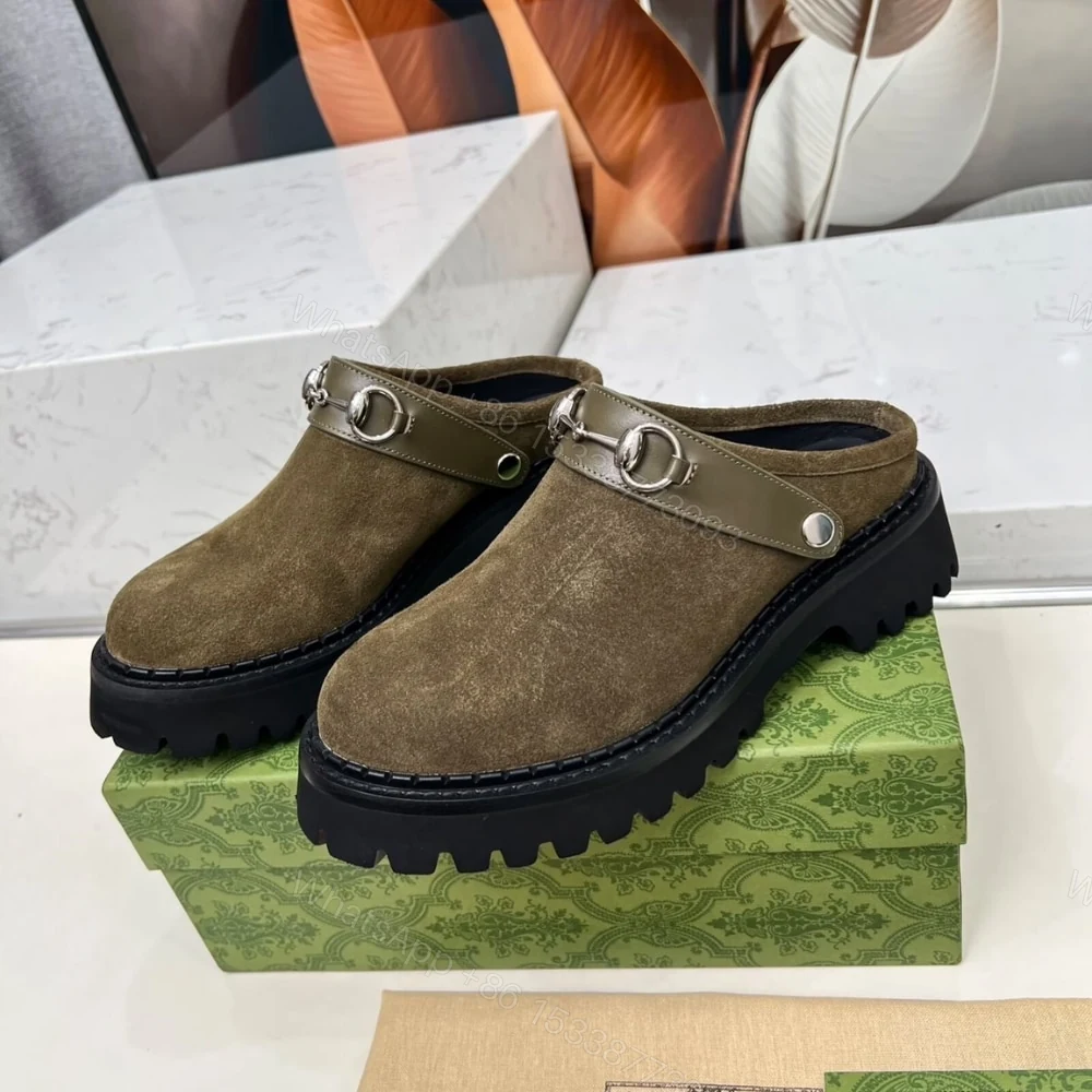 View 4 of GUCCI WOMEN MULE WITH HORSEBIT DARK GREEN ‎835829 AAE3R 3037