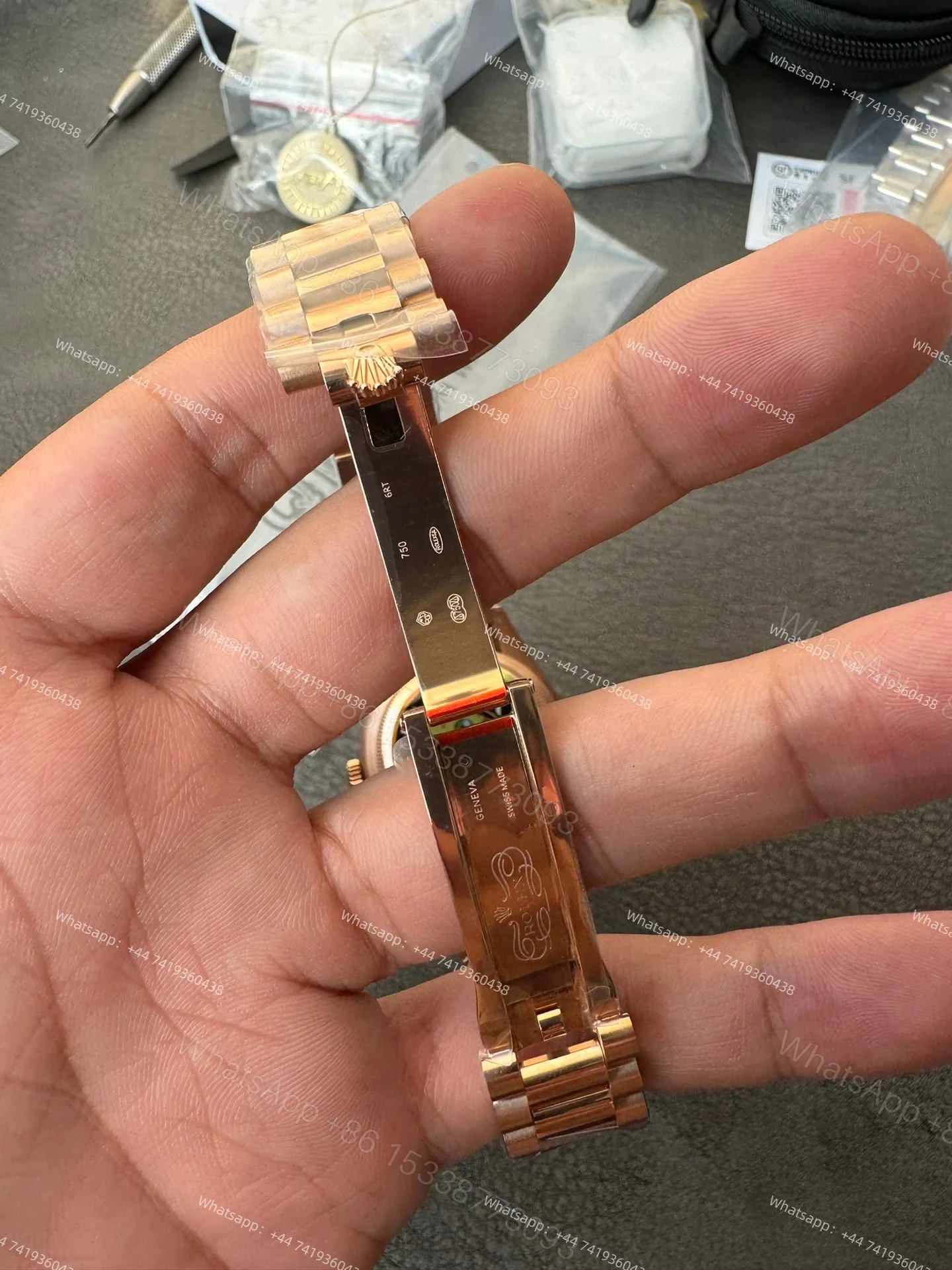 View 9 of Rolex Day-Date M128235-0085 1:1 Replica Rose Gold Turquoise Dial 36MM 3255 Movement Presidential Bracelet Super Clone Watch
