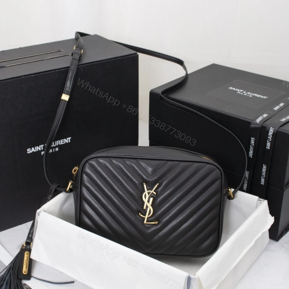 View 2 of Saint Laurent Lou Camera Bag In Quilted Black Gold 23Cm 612544DV7071000