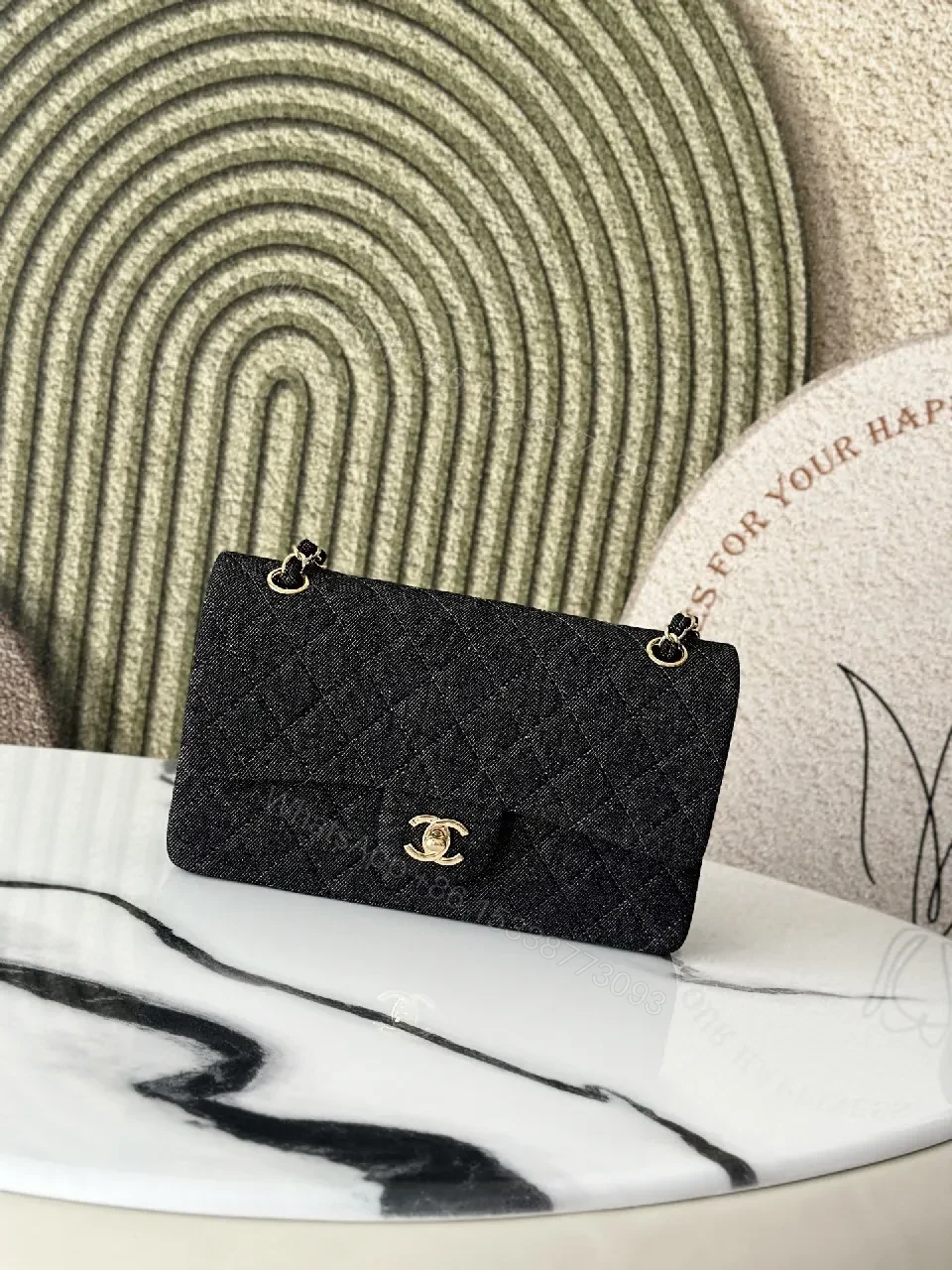 Quilted Leather Crossbody Bag with Gold Hardware — view 1