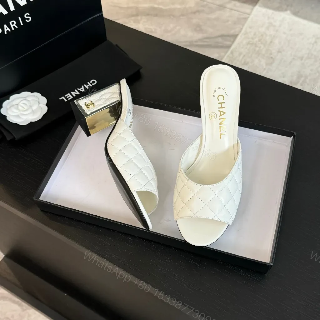 View 3 of White Leather Quilted Mule Sandals: Comfort, Luxe Style