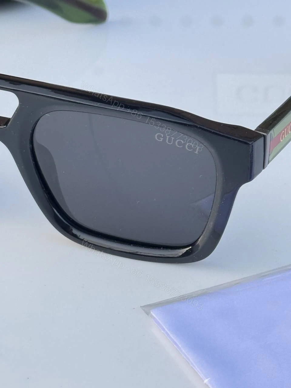 View 5 of First Copy Gucci 4951 Black Green Luxury Designer Sunglasses Premium UV Protection Eyewear