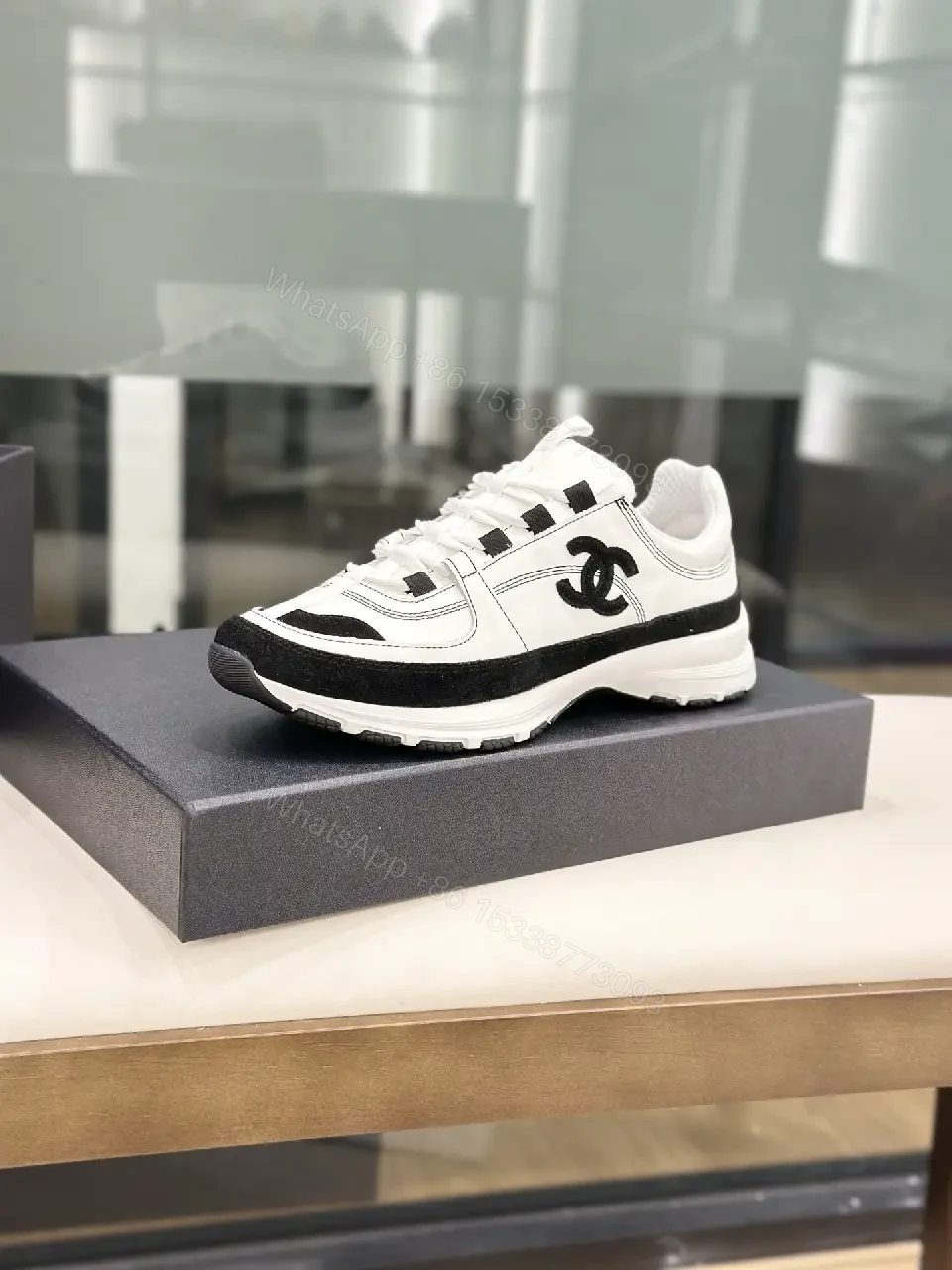 View 7 of Chunky-Sole Leather Sneakers: Luxe, High-Contrast, Designer-Inspired Footwear