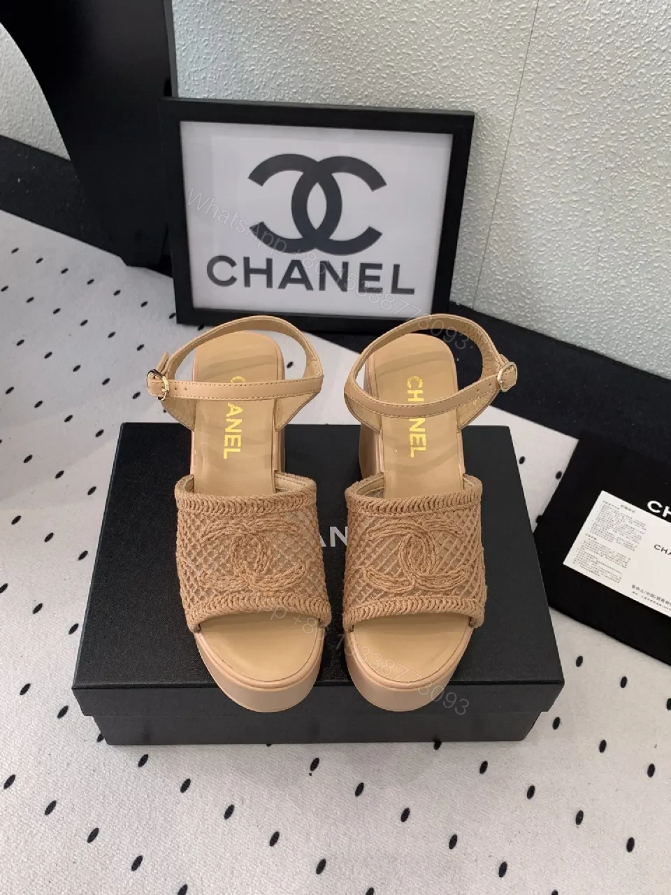 View 5 of Woven Nude Slingback Wedge Sandals – Luxe Comfort