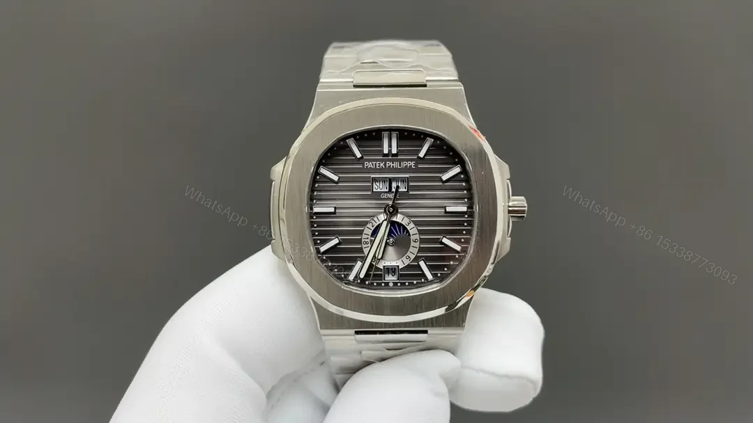 Patek Super Clone Nautilus 5726/1A Grey Dial Steel Bracelet Premium 40MM PATEK-NAUT5726-GRY40-V2 — view 1