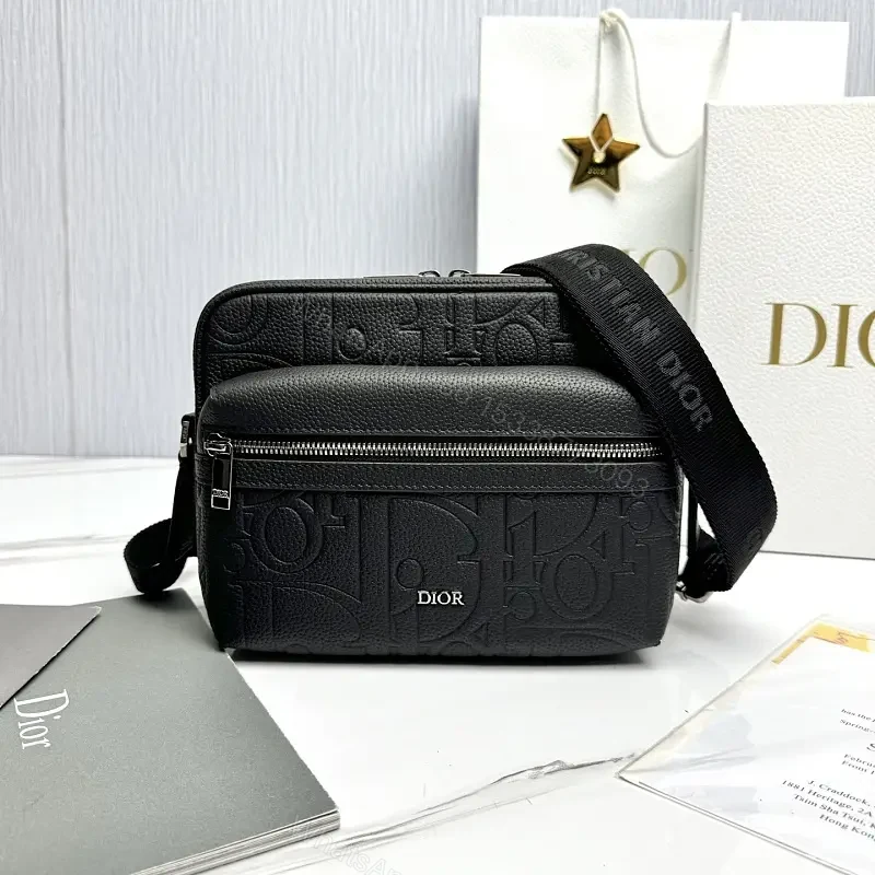 Compact Leather Crossbody Bag - Embossed Texture, Luxury Minimalism — view 1