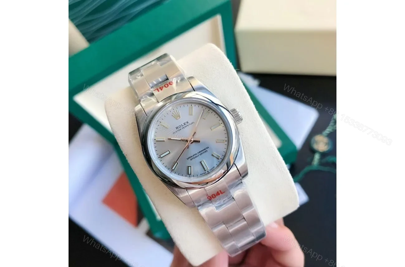 View 2 of Replica Rolex Oyster Perpetual SS/SS Sliver/Stk 31/41 mm