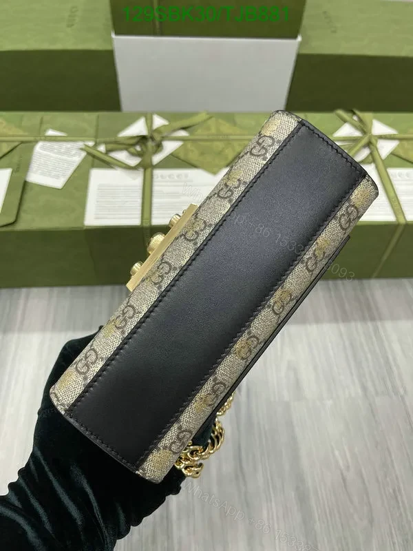 View 6 of Gucci Beige GG Supreme Canvas and Leather Small Shoulder Bag YT528