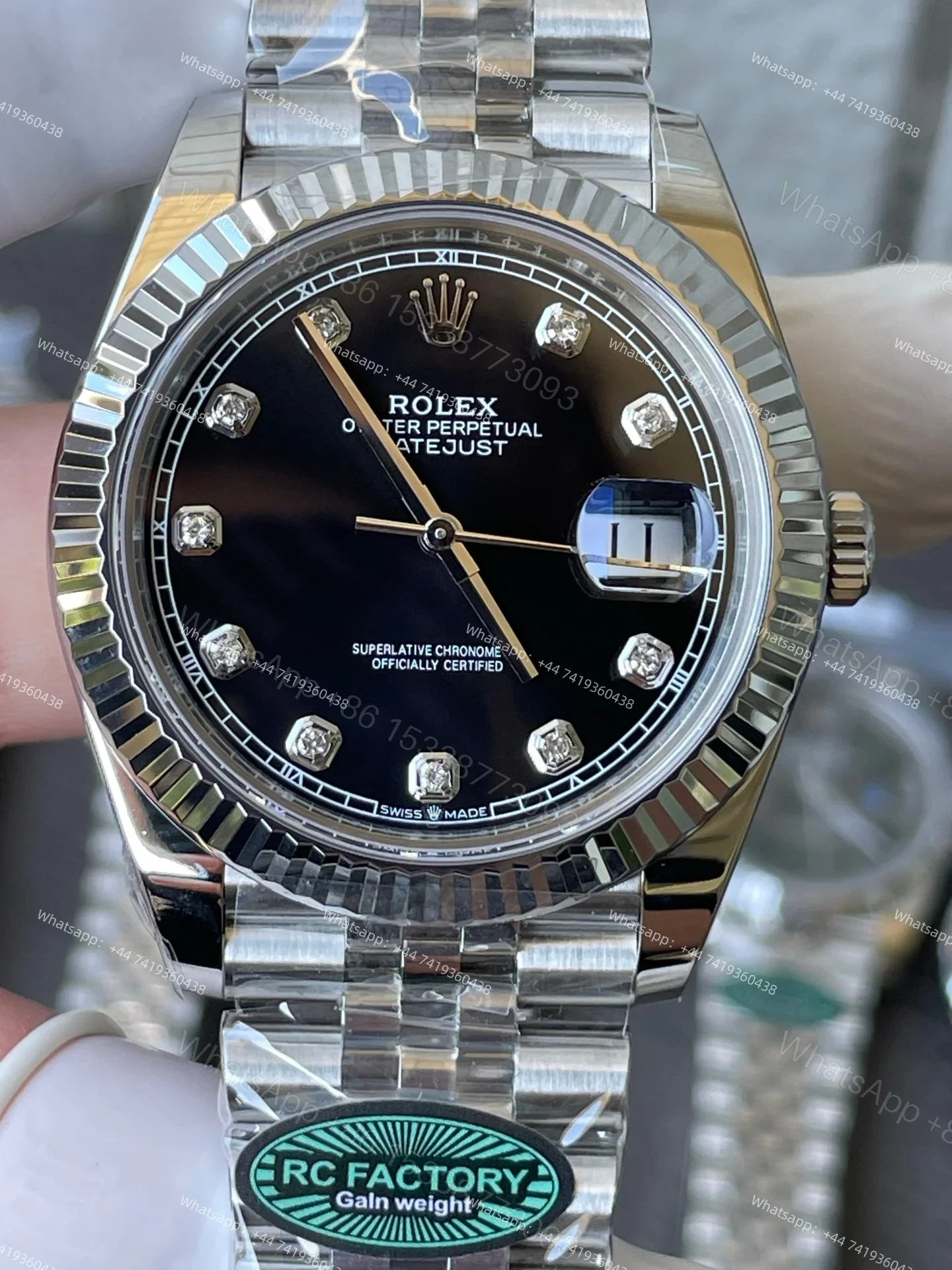 View 6 of Rolex Super Clone Watches 1:1 DateJust 41 126334 Black Diamond Jubilee