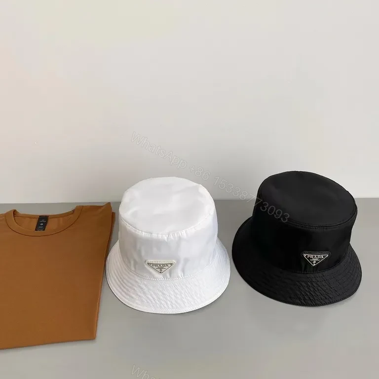 View 2 of Prada White Nylon Bucket Hat â€“ Luxe Minimalist Style