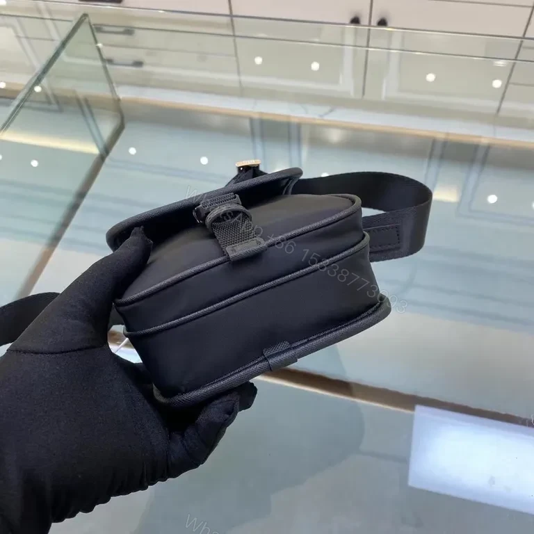 View 6 of Prada Black Nylon Crossbody: Compact Designer Chic