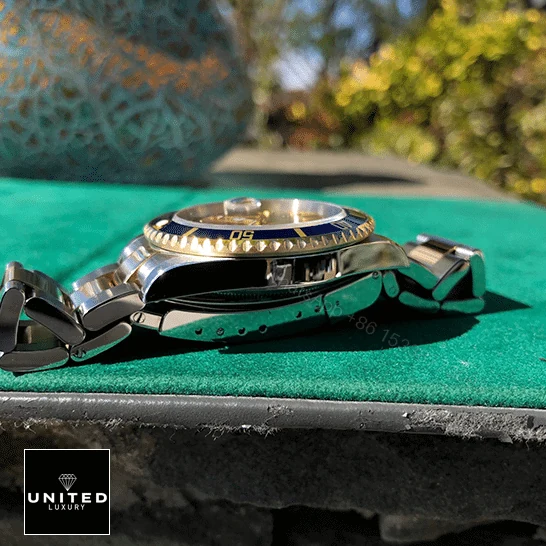 View 5 of Rolex Submariner Serti Two Tone Stainless Steel Gold Diamond 16613 Replica