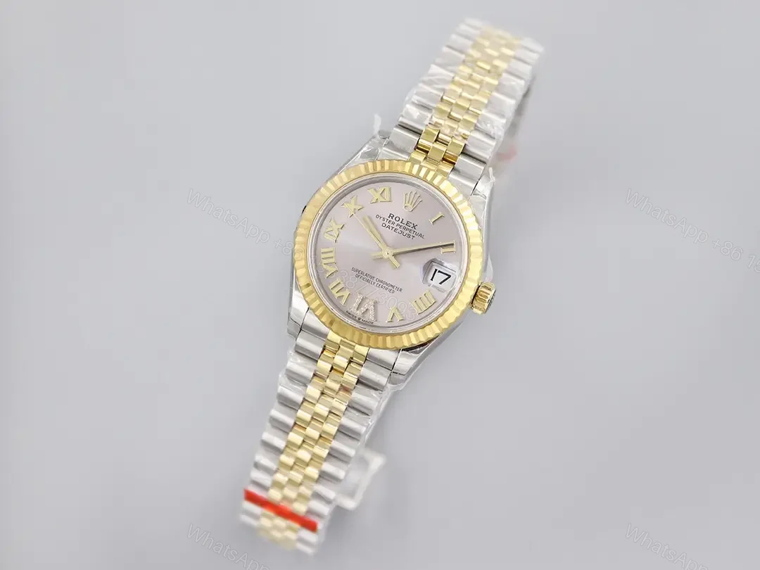 View 3 of Rolex Datejust 31 Stainless Steel Yellow Gold Fluted Grey – Roman Jubilee Dial 278273-0018