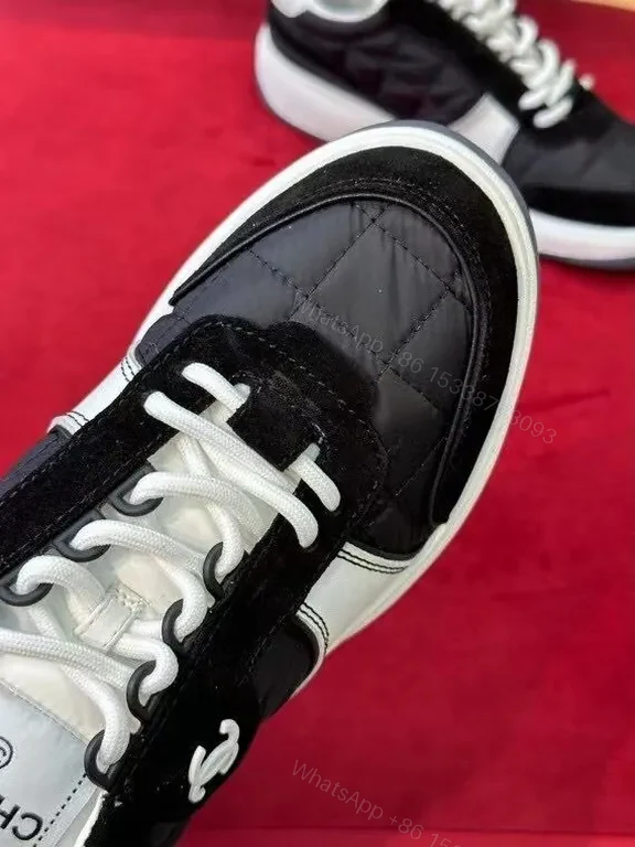 View 5 of Quilted Black-White Low-Top Sneakers: Premium Luxury casual