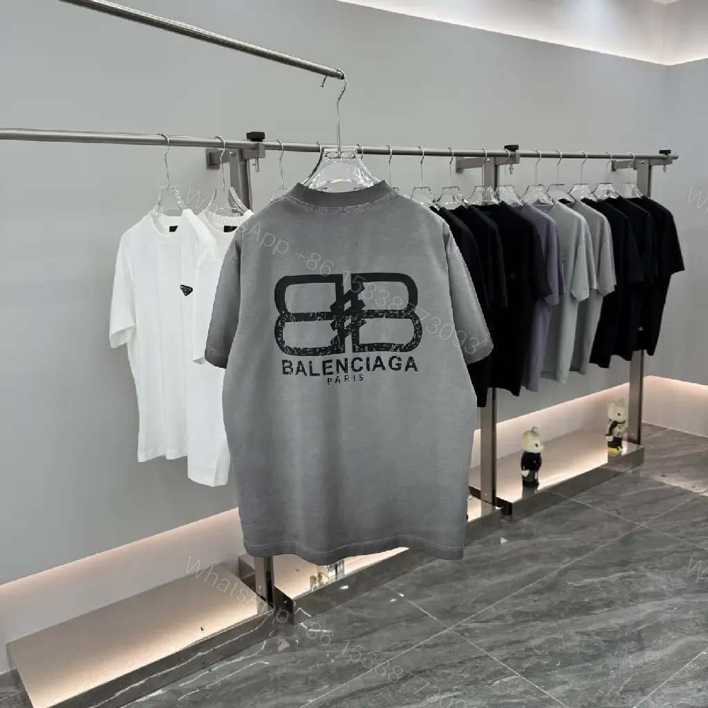 View 6 of Grey + Cotton Blend + Minimalist + Logo-Detail + Tee