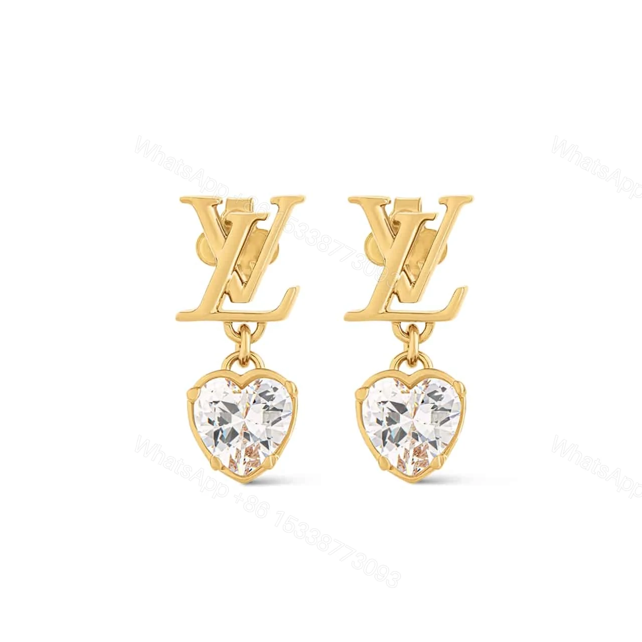 LOUIS VUITTON ICONIC HEART EARRINGS GOLD M02385 — view 1