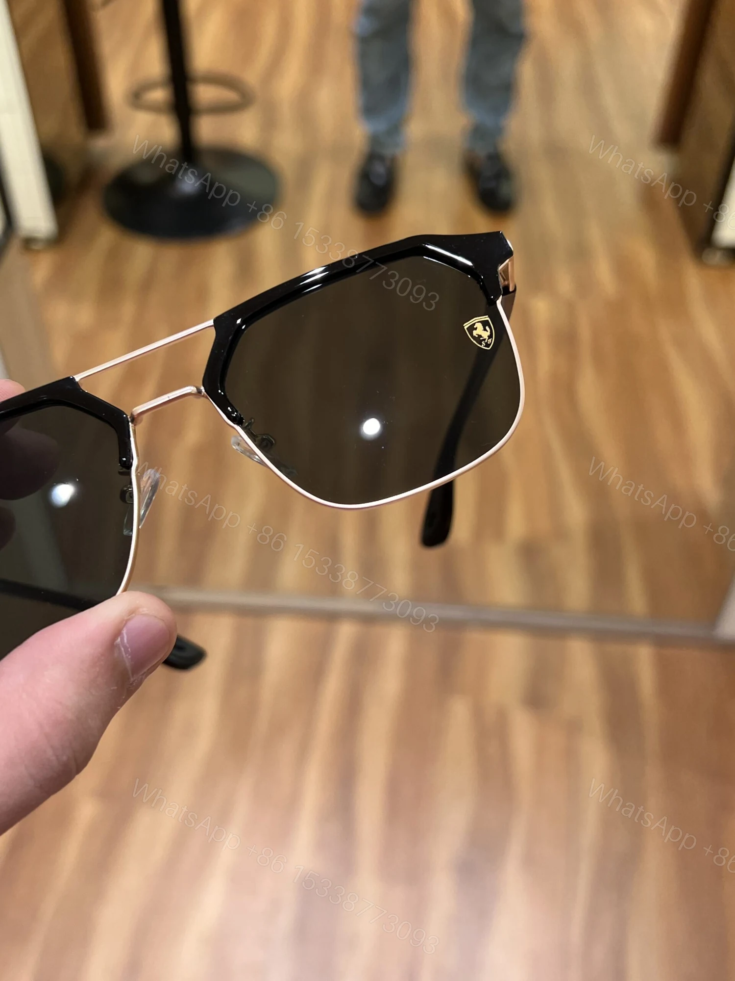 View 3 of First Copy RayBan 04 Gold Green Premium Sunglasses UV Protected Luxury Eyewear