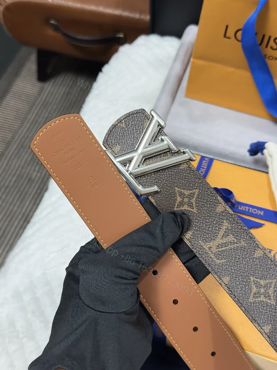 View 9 of Premium Monogram Belt with Signature Hardware