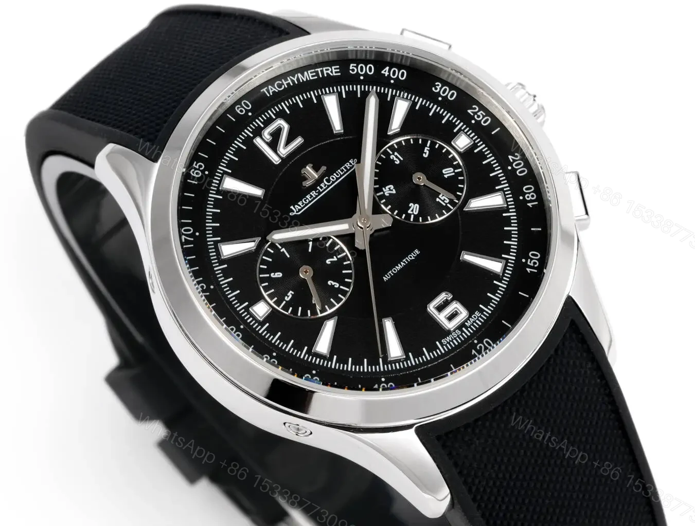 View 3 of Jaeger LeCoultre Black Chronograph Watch Rubber Strap Ultimate 42MM JLC-POL-CHRONO-BLK-RUB-42