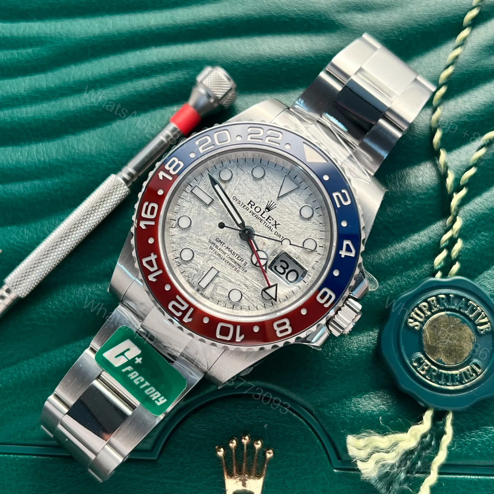 View 3 of Replica Rolex GMT-Master II Meteorite Dial 126719BLRO “Superman”