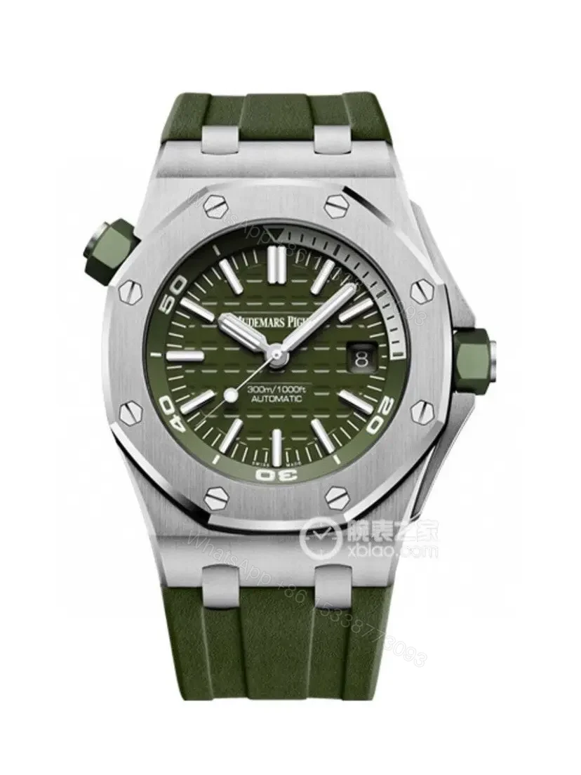 View 4 of BBR Factory Audemars Piguet Royal Oak Offshore Silver Dial Blue Accents Automatic Men’s Watch 42mm Stainless Steel Case with Rubber Strap