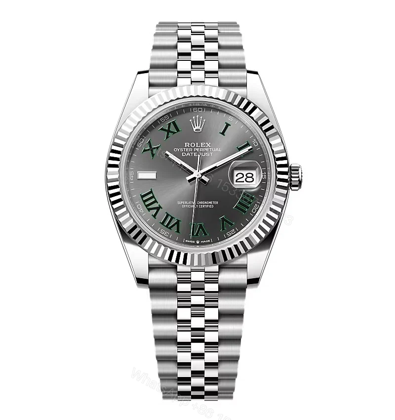 Rolex Datejust Rhodium Dial 126334 “Wimbledon” Flutted/Jubilee 41 mm — view 1