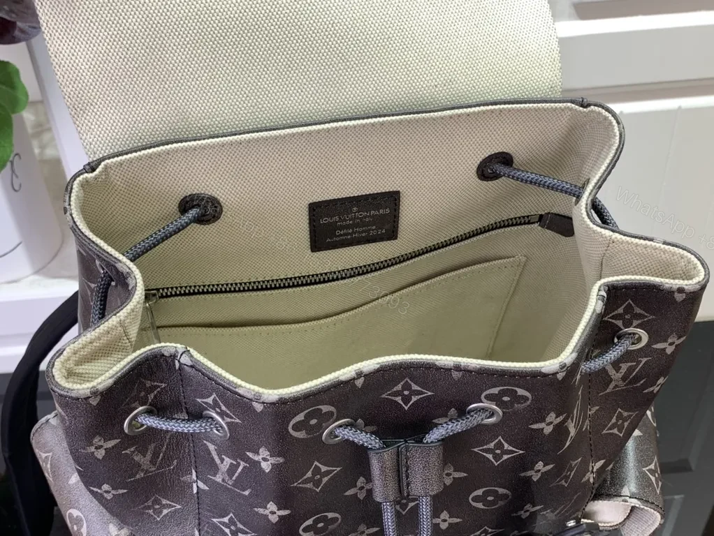 View 5 of Iconic LV Monogram Daypack: Premium Structured Backpack with Leather Trim