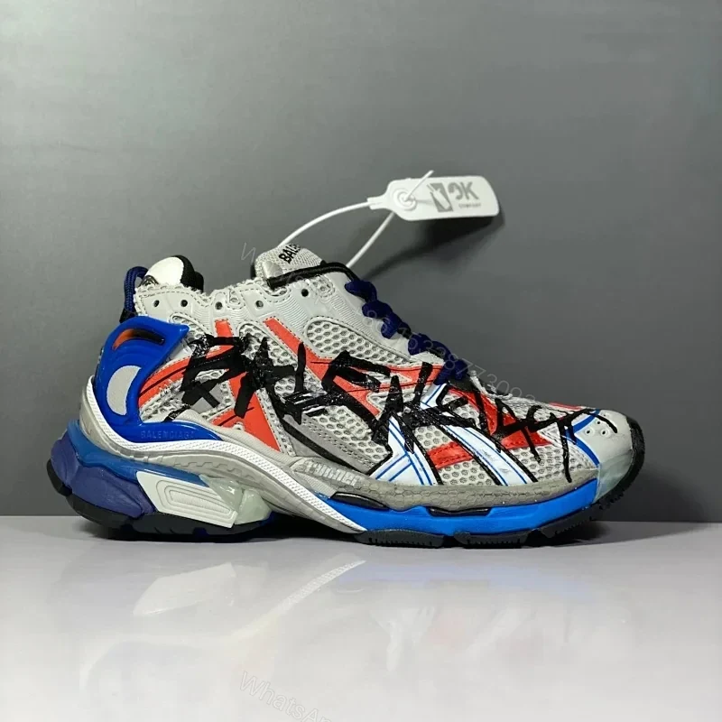 Balenciagaa Runner Graffiti Grey Blue Red Black — view 1
