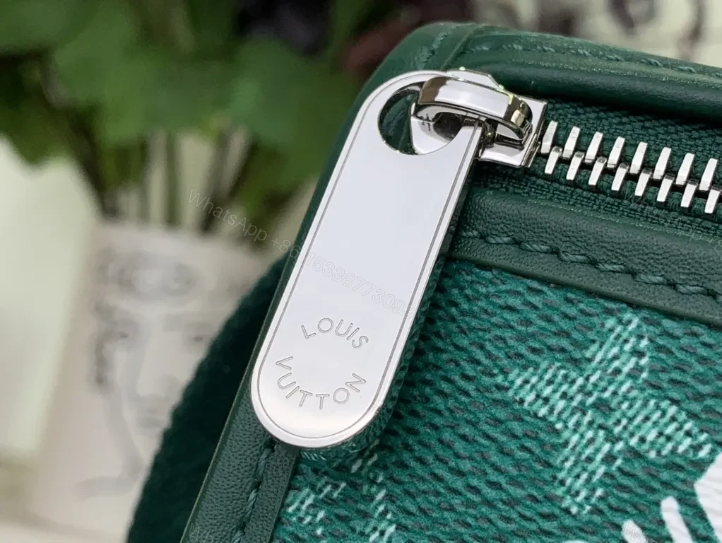 View 7 of Green Monogram Crossbody: Compact, Leather-Style Luxe Utility