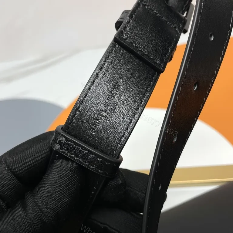 View 9 of Compact Leather Belt Bag â€” Subtle YSL Monogram, All-Day Luxury