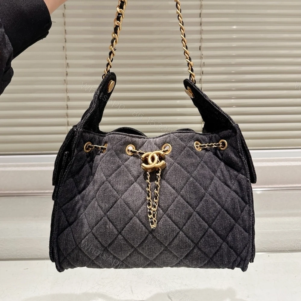 View 3 of Chanel 25 Small Handbag Washed Denim Black 26Cm AS5293 B20520 U0725