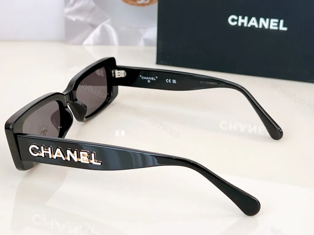 View 4 of White Acetate Sunglasses + Polarized Lenses + Modern Luxe + Chanel Branding + Sunglasses