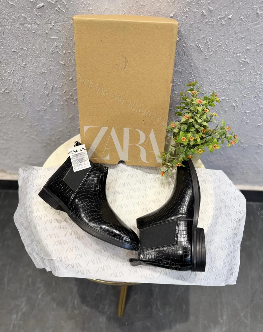 View 4 of Zara Croco Chelsea Boots First Copy — Men's | COD India