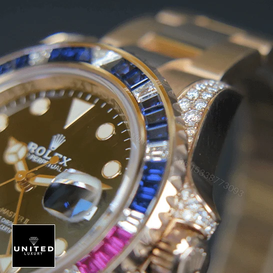 View 4 of Rolex GMT-Master II 126755SARU Diamond Bezel Black Dial Replica