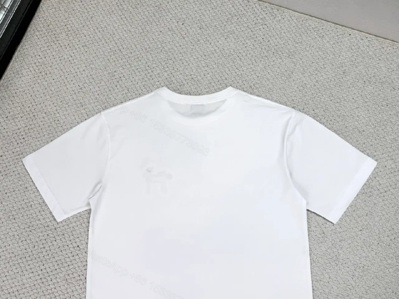 View 10 of White Cotton Tee with Tiny Dior Motif, Minimal Luxury, Everyday Essential