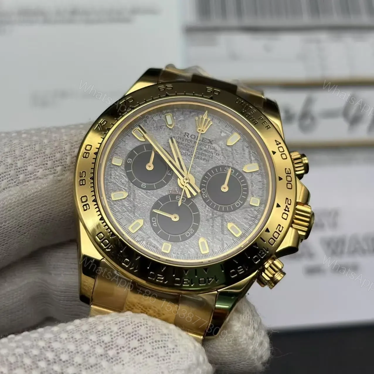 View 4 of Super Replica Rolex Cosmograph Daytona “Meteorite” 116508 Gold