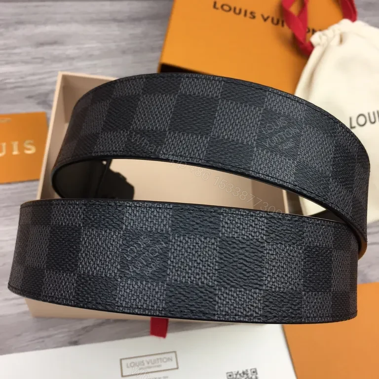 View 3 of Damier Graphite LV Belt â€“ Sleek Everyday Luxury Accessory