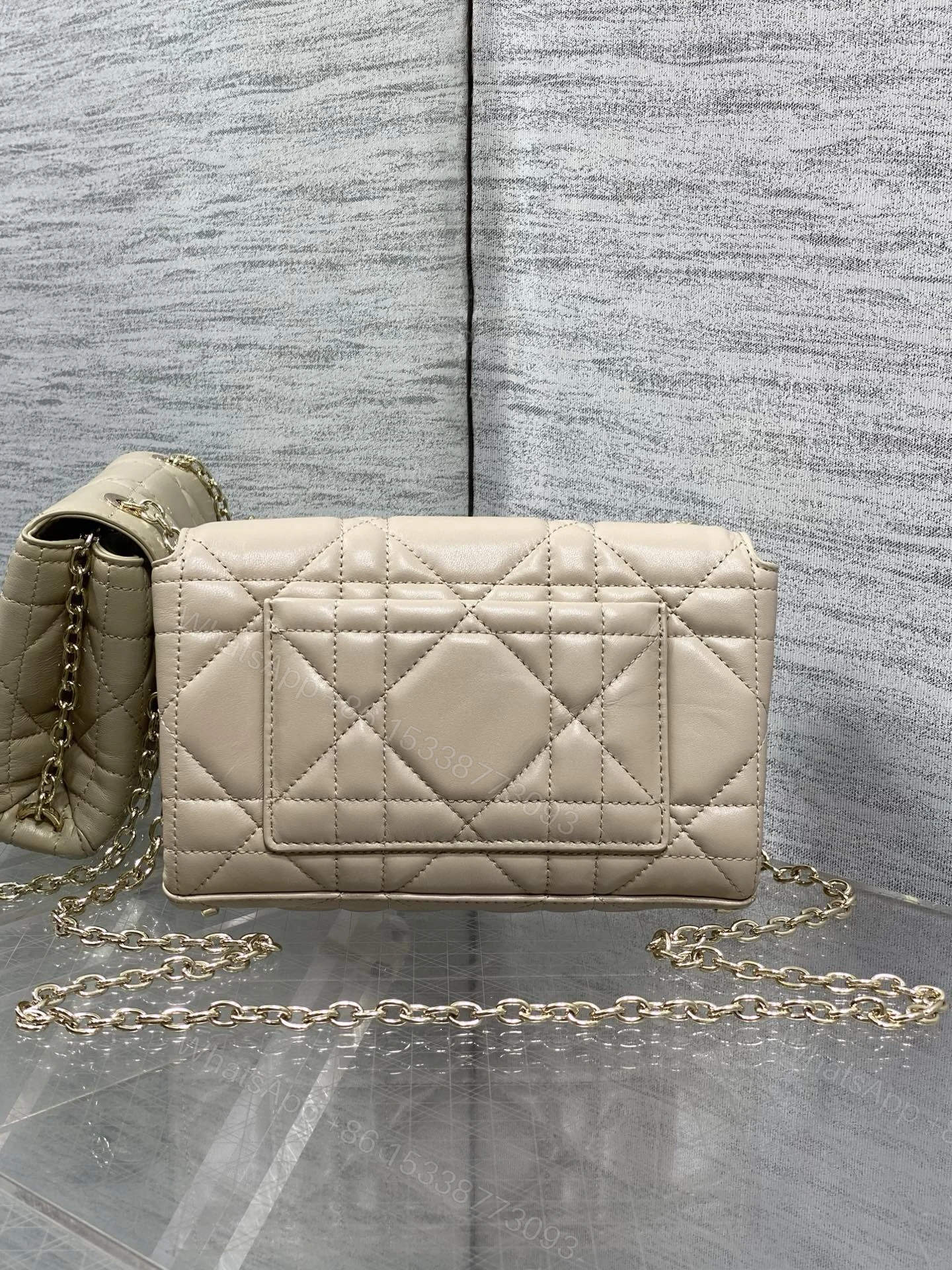 View 2 of Dior My Dior Mini Bag in Beige Cannage Lambskin