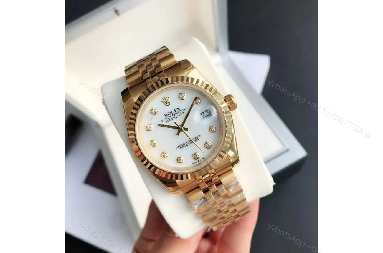 View 2 of Replica Rolex Datejust RG/RG Jub White/Dial 36/28 mm