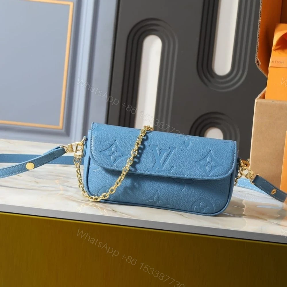 View 2 of Louis Vuitton Wallet On Chain Ivy Monogram Empreinte Blue Jean 23Cm M27755
