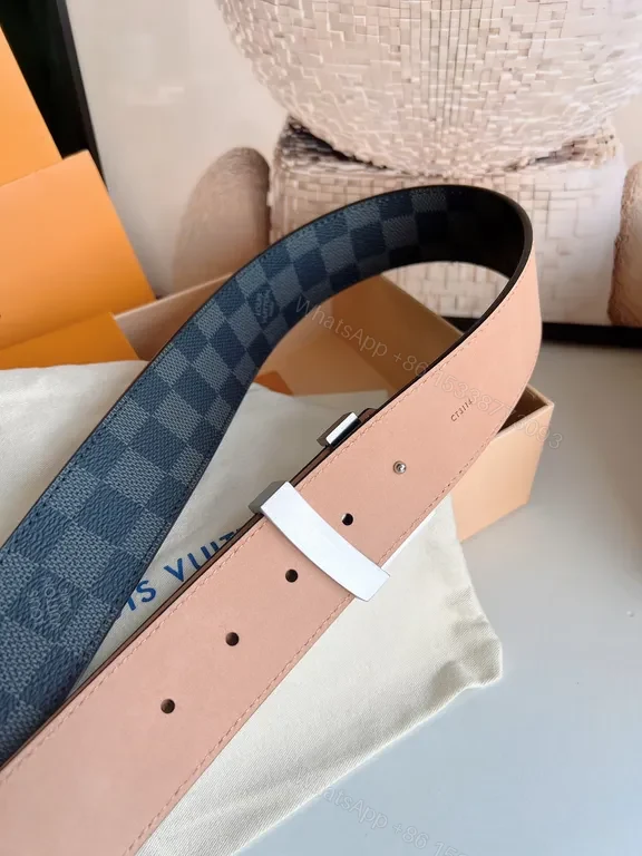 View 6 of Chic LV Damier Graphite Belt with Silver Buckle - 35mm Style
