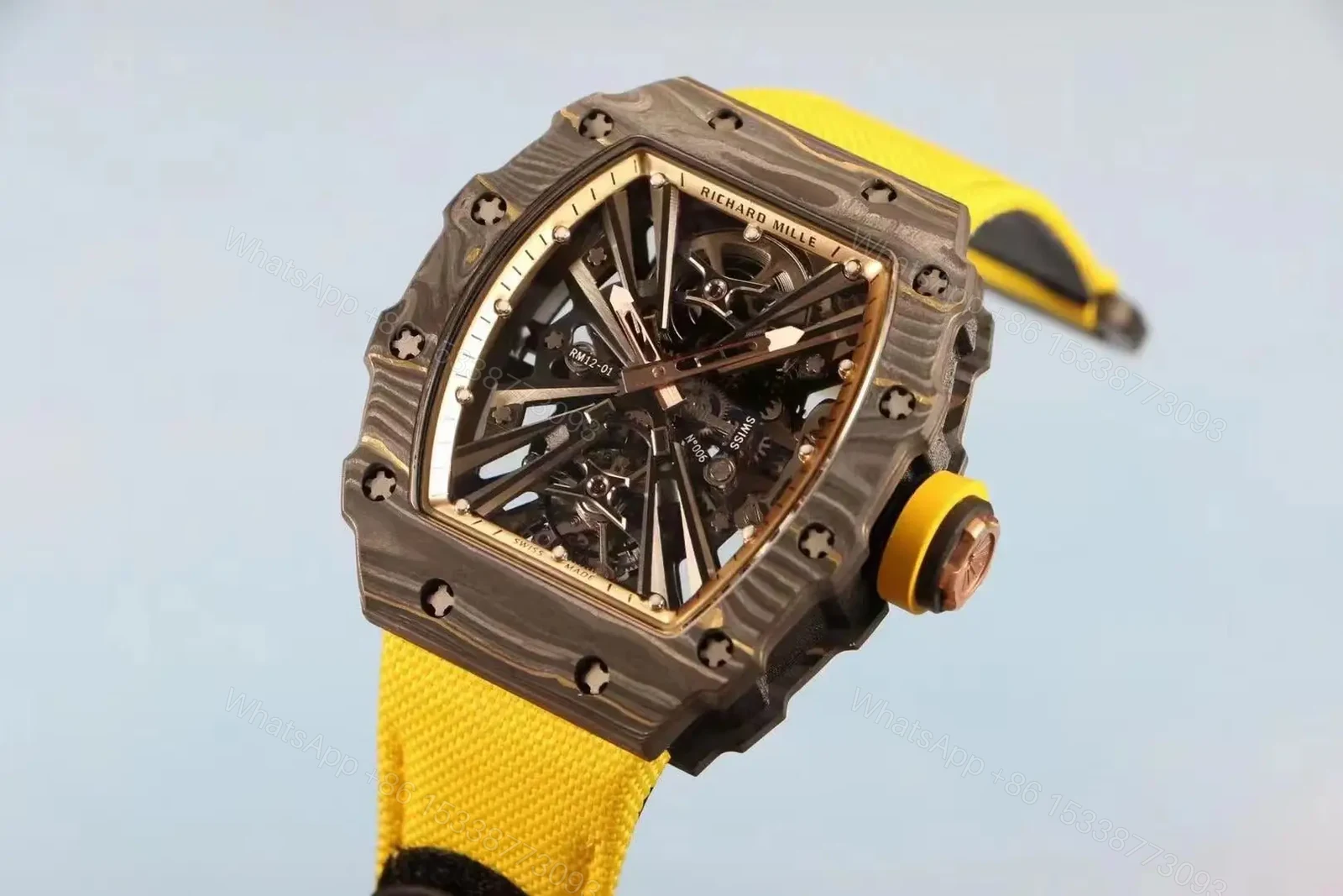 View 9 of Richard Mille Swiss Clone RM 12 01 Real Tourbillon Real Carbon