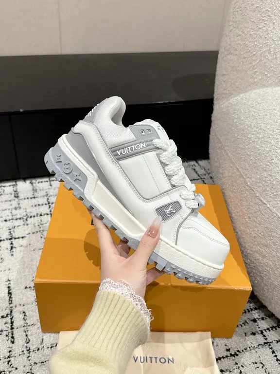 View 3 of Chunky LV-Inspired High-Top Sneakers: All-Day Comfort