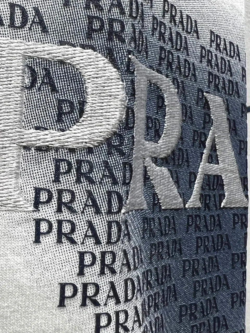 View 10 of White Cotton Tee: Prada-Inspired Emblem, Clean Luxe
